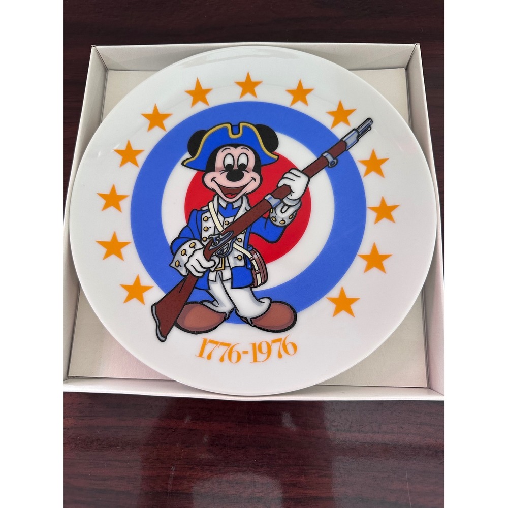 Vintage Disney Schmid Mickey Mouse Bicentennial Plate 1776-1976 Limited Edition